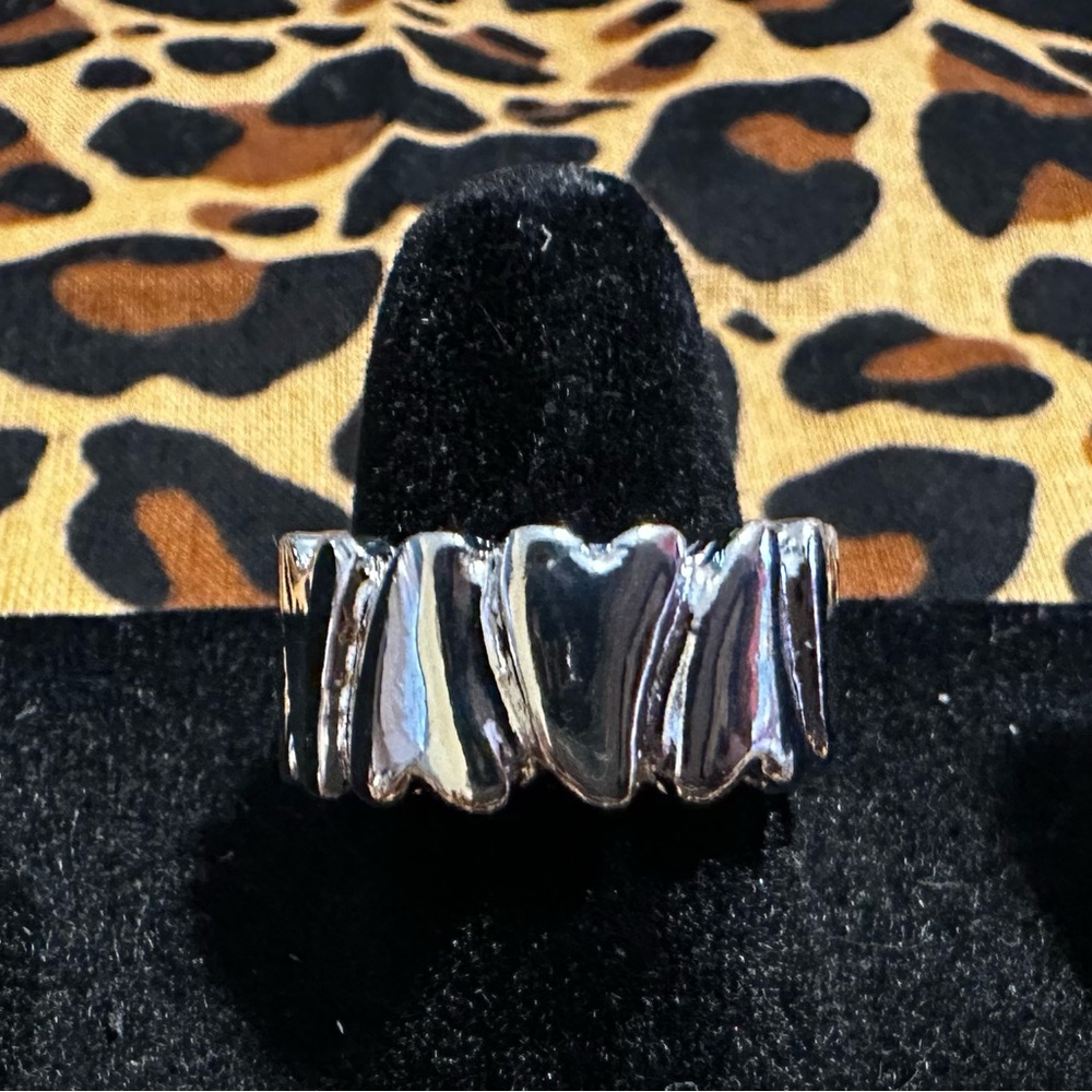 Silver Wave of Hearts Designer Ring